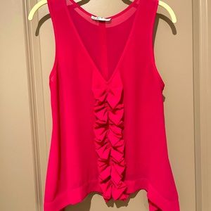 Hot Pink Ruffled Blouse
